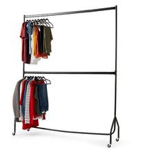 Load image into Gallery viewer, 2 Tier Clothes Rail Garment Hanging Rack 5ft or 6ft