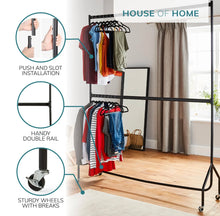 Load image into Gallery viewer, 2 Tier Clothes Rail Garment Hanging Rack 5ft or 6ft