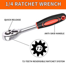 Load image into Gallery viewer, 53Pcs Set 1/4" Socket Ratchet Wrench Kit Drive Car Repairing Tools