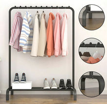 Load image into Gallery viewer, Metal Clothes Rail Rack with Shoe Shelf