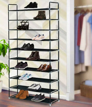 Load image into Gallery viewer, 10 Tier Shoe Rack Storage 40 Capacity Non-Woven Racking