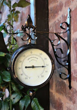 Load image into Gallery viewer, Garden Station Outdoor Wall Clock Thermometer Double Sided