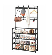 Load image into Gallery viewer, Coat Stand with 4 Tier Shoe Rack