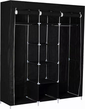 Load image into Gallery viewer, Portable Canvas Covered Wardrobe Clothes Rail Storage Rack