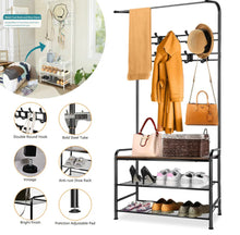 Load image into Gallery viewer, Metal Coat Stand Clothes Shoes Rack Rail 180cm
