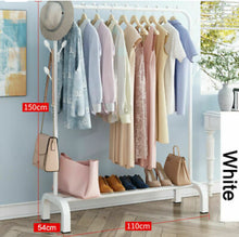 Load image into Gallery viewer, Metal Clothes Rail Rack with Shoe Shelf
