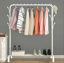Load image into Gallery viewer, Metal Clothes Rail Rack with Shoe Shelf