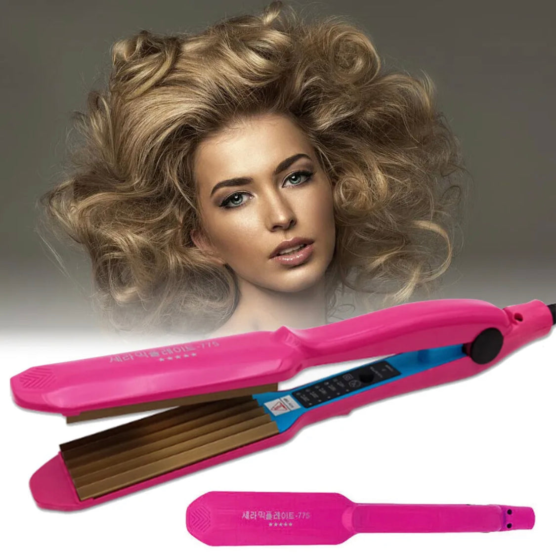 Ceramic Titanium Hair Salon Crimper Crimping Perm Splint Waver Curler
