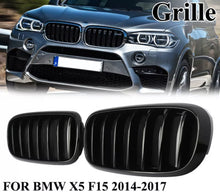 Load image into Gallery viewer, 2 x Gloss Black Kidney Grills For For BMW X5 F15 X6 F16 2014-18