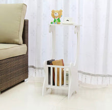 Load image into Gallery viewer, White Bed Side Table 2 Tier Small Bedroom Cabinet Chic
