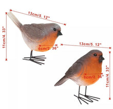 Load image into Gallery viewer, 2 x Robins Bird Set Garden Ornaments