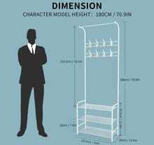 Load image into Gallery viewer, Metal Coat Stand Clothes Shoes Rack Rail 180cm