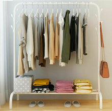 Load image into Gallery viewer, Metal Clothes Rail Rack with Shoe Shelf