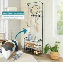 Load image into Gallery viewer, Metal Coat Stand Clothes Shoes Rack Rail 180cm
