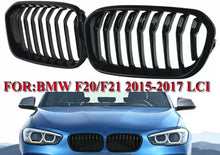 Load image into Gallery viewer, Gloss Black Kidney Grilles Grills Single Slat For BMW F20 F21 1 Series 15-19 Facelift