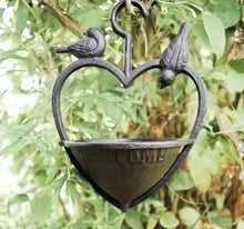 Load image into Gallery viewer, Cast Iron Loveheart Wild Bird Feeder Station Garden Water Bath