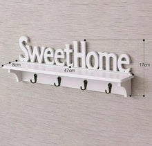Load image into Gallery viewer, Wall Mounted Sweet Home Shelf & Hooks Key Holder