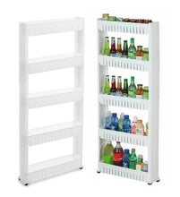 Load image into Gallery viewer, Slide Out Kitchen Trolley Rack Holder Slimline Storage 3 / 5 Shelves on Wheels