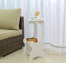 Load image into Gallery viewer, White Bed Side Table 2 Tier Small Bedroom Cabinet Chic