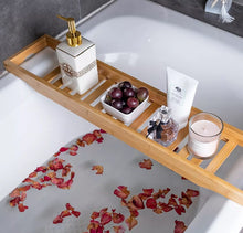 Load image into Gallery viewer, Bamboo Wooden Bath Caddy Tray Bathtub Board Bath Shelf Wine Tablet Holder Rack