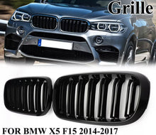 Load image into Gallery viewer, 2 x Gloss Black Kidney Grills For For BMW X5 F15 X6 F16 2014-18