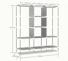 Load image into Gallery viewer, Large Canvas Fabric Wardrobe With Clothes Hanging Rail