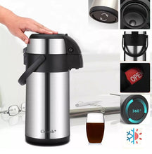 Load image into Gallery viewer, Tea or Coffee Vacuum Air Pot Flask 3 Litre or 5 Litre