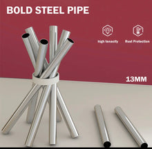 Load image into Gallery viewer, Canvas Covered Wardrobe Metal Frame Portable Storage