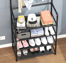 Load image into Gallery viewer, Coat Stand with 4 Tier Shoe Rack