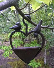 Load image into Gallery viewer, Cast Iron Loveheart Wild Bird Feeder Station Garden Water Bath