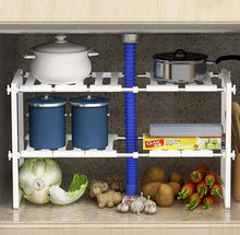 Load image into Gallery viewer, Under Kitchen Sink Shelf Storage Adjustable Rack