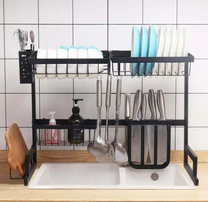 Over Sink Kitchen Shelf Organiser Dish Drainer Drying Rack