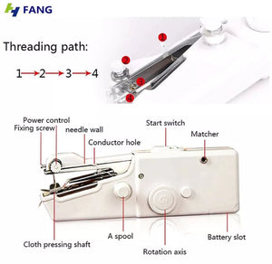 Mini Portable Cordless Hand Held Single Stitch Fabric Sewing Machine