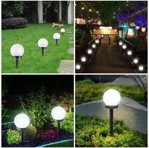 4 Solar LED Lights Outdoor Garden Globe Pathway Lamps