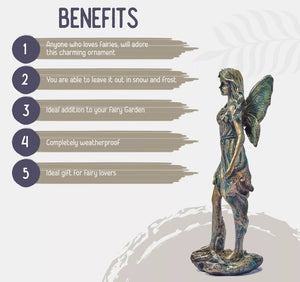 Bronze Effect Angel Statue Garden Ornament