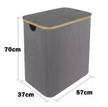 Load image into Gallery viewer, 145L Large Laundry Basket Foldable 2 Compartment