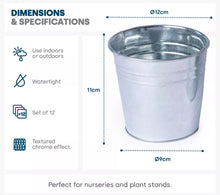 Load image into Gallery viewer, 12 x Metal Herb Plant Flower Pots