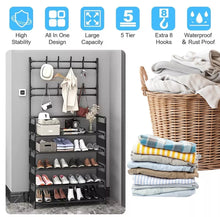 Load image into Gallery viewer, Coat Stand Compact Hanger &amp; 5 Tier Shoe Rack