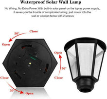 Load image into Gallery viewer, 2 x Black Traditional Lantern Solar Wall Lights Outdoor Garden Fence Lighting