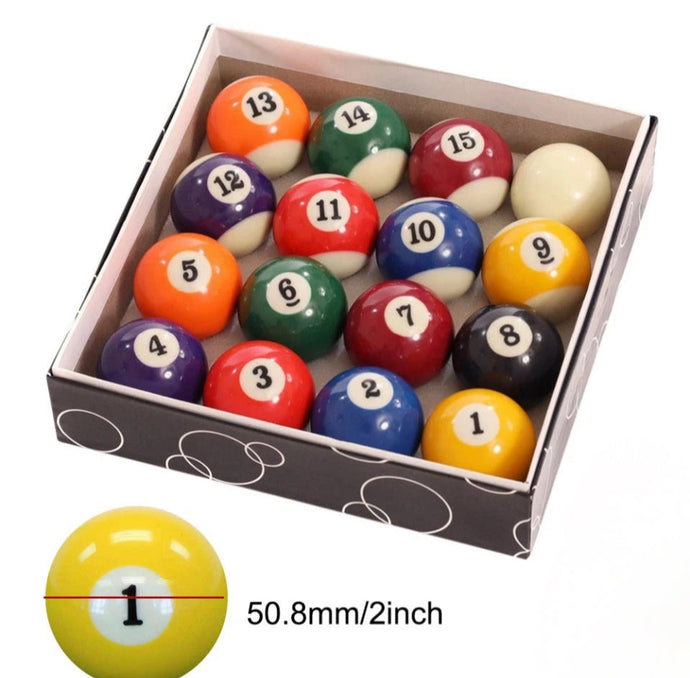 Pool Balls Set 16Pcs Spots And Stripes or Yellow/Reds  2”inch