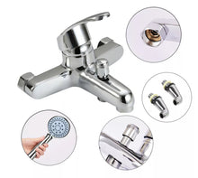 Load image into Gallery viewer, Bathroom Chrome Sink Bath Tap Shower Mixer with Hand Held Shower