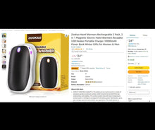 Load image into Gallery viewer, Hand Warmers Rechargeable 2 Pack, 5000mAh Hand Warmer/Power Bank