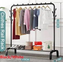 Load image into Gallery viewer, Metal Clothes Rail Rack with Shoe Shelf