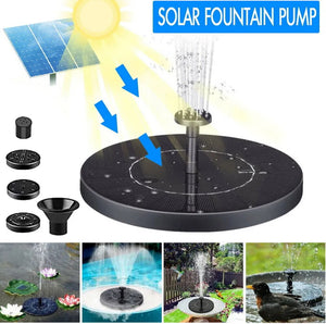 Solar Powered Fountain Water Pump Floating Birdbath