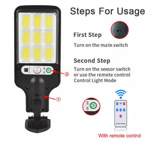2X 6000W Compact Solar Street Wall Lights PIR Motion Sensor