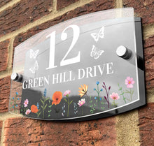 Load image into Gallery viewer, Personalised Floral Anthracite House Sign Plaque