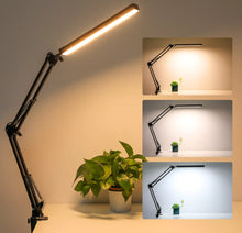 Load image into Gallery viewer, LED Desk Lamp Eye-Caring Adjustable Swing Arm Light with Clamp