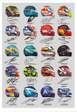 Load image into Gallery viewer, Formula One F1 2023 All Drivers Helmets Signed Poster Print Photo