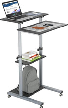 Load image into Gallery viewer, Mobile Computer Desk Height Adjustable Stand Up Workstation Laptop Table