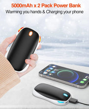 Load image into Gallery viewer, Hand Warmers Rechargeable 2 Pack, 5000mAh Hand Warmer/Power Bank